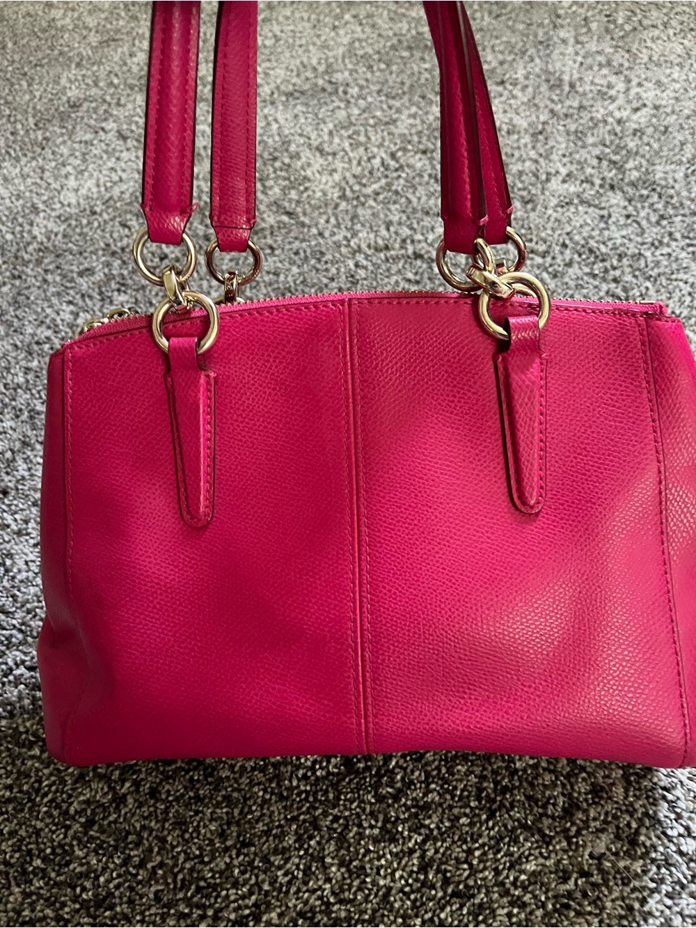 Coach Christie Mini Carryall Hot Pink Coach Crossbody Satchel - Picture 5 of 16